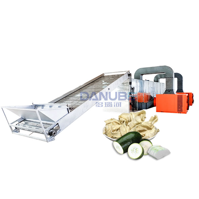 Mesh belt vegetable dryer